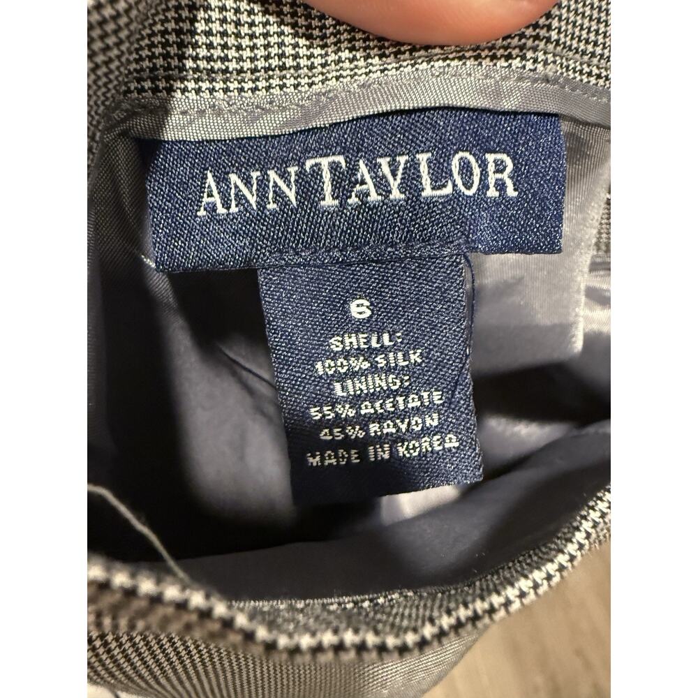 Vintage Ann Taylor 100% Silk Pant Suit Micro Houndstooth Print M Size 8 EUC - Picture 6 of 9